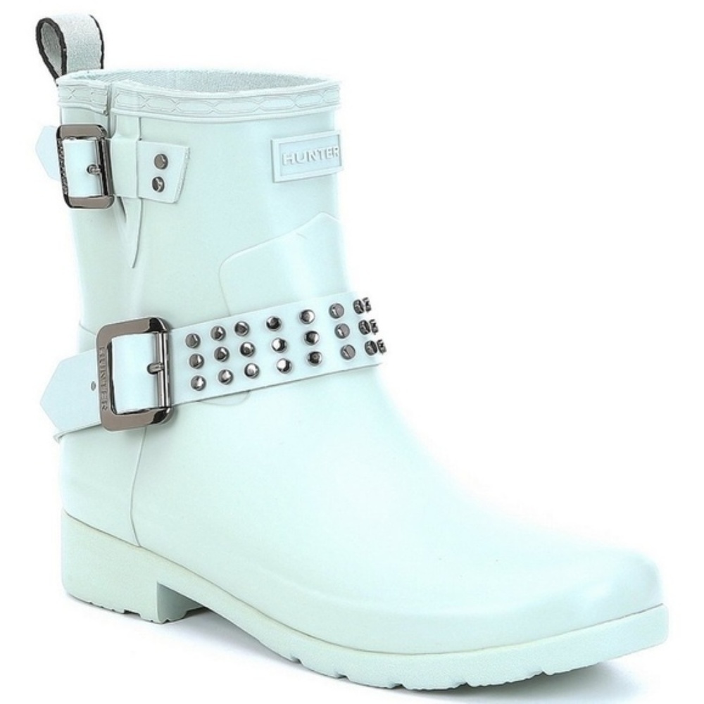 Hunter women 8 Refined Stud waterproof biker boot